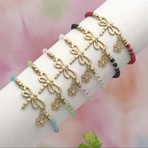 🍀 Dragonfly Charm Stretch Bracelet